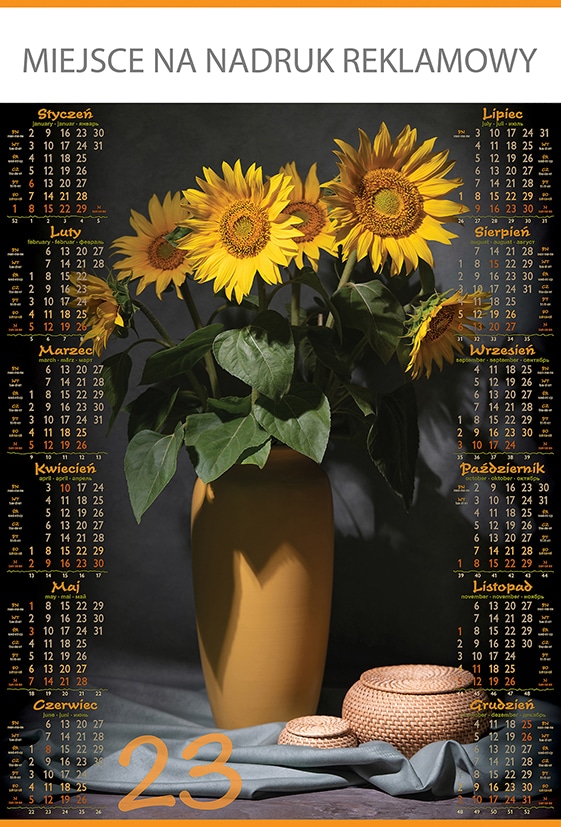 Kalendarz plakatowy Słoneczniki