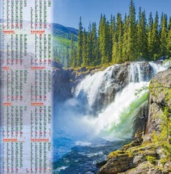 Kalendarz plakatowy Wodospad