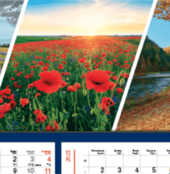Kalendarz trójdzielny panoramiczny 4 pory roku